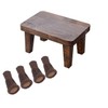 Tung wood step stool with non-slip rubber feet, small step