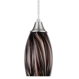 karyfine Mini Pendant Lights Kitchen Island,Blown Art Glass Pendant Light Fixtures with Brush Nickel Finish Coffee Brown Hanging Lamp Shade for Kitchen Over Sink,Hallway,Bathroom Dining Room