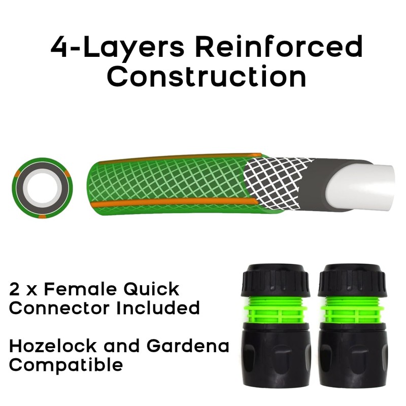 Garden Hose Pipe, Outdoor Tap to Reel Connection Set, Reinforced