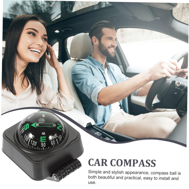 Kichvoe Car Compass Ball Dash Mount Compass for Vehicles Durable