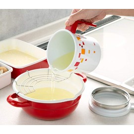 Takagi Metal HO-OP0.9 Oil Pot, Enamel, 0.3 gal (0.9 L), White