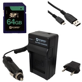 Synergy Digital Accessory Kit, Compatible with Nikon D3400 DSLR Digital Camera includes: SDM-1531 Charger, USBM USB Cable, SY-SD64GB Memory Card