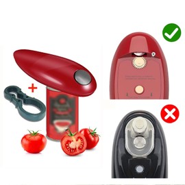 Electric Can Opener One Touch - Automatic Can Opener One Touch, include handheld opener with a Grip for Jar and Bottles