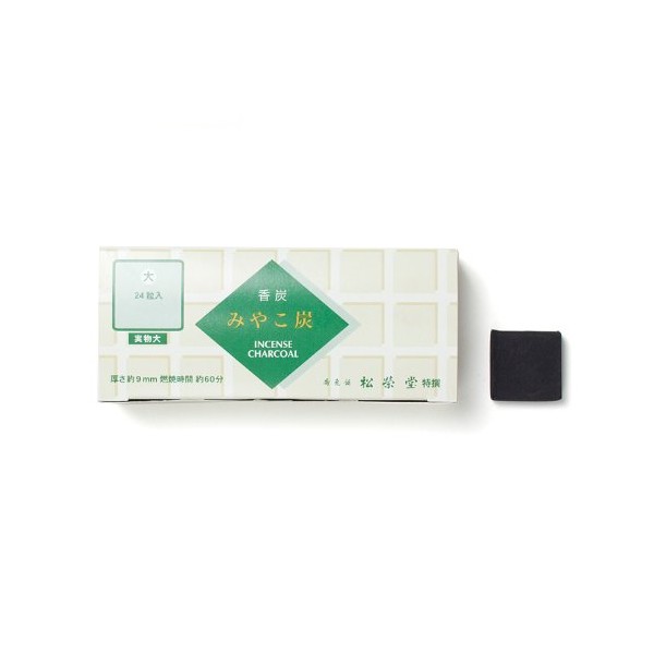Shoyeido #750112 Miyako Charcoal, Large B, 24 Tablets, Green Box