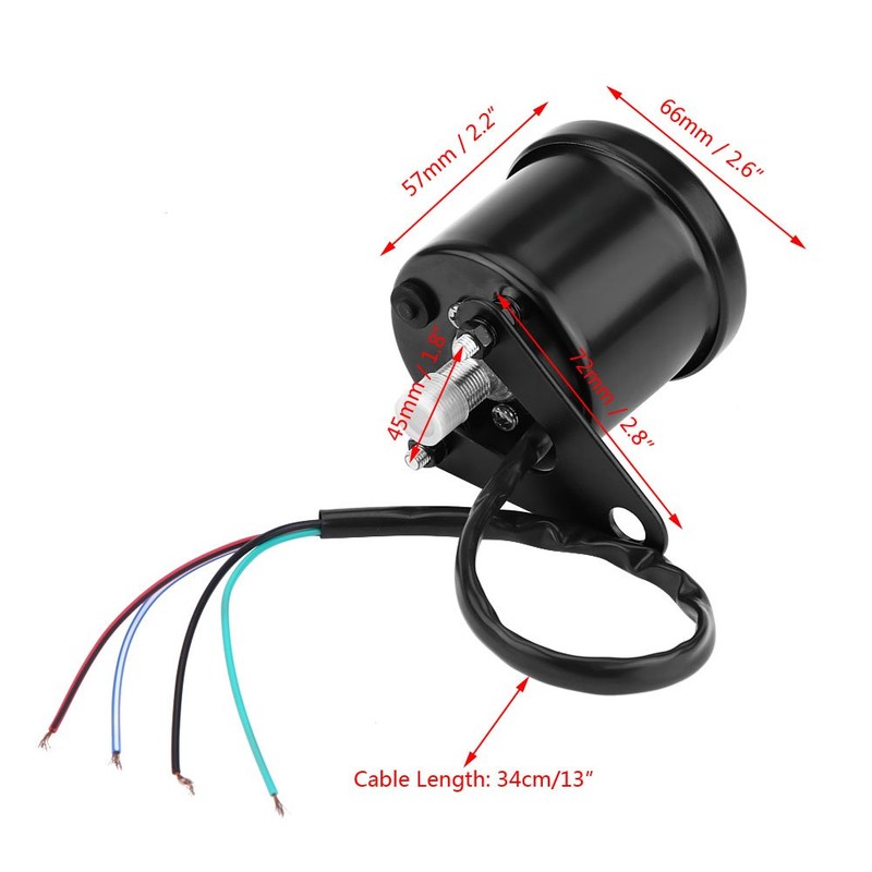 Speedometer, 12V DC Universal Motorcycle Waterproof LED Backlight Digital Speedometer
