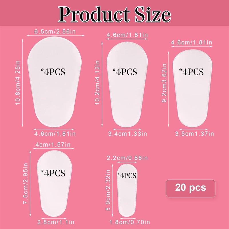 20Pcs Clear Makeup Brush Covers, 5 Sizes Transparent Cosmetic Brush