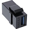InLine 76202L USB 3.0 Keystone Snap-in Insert, USB-A Female/Female, Black