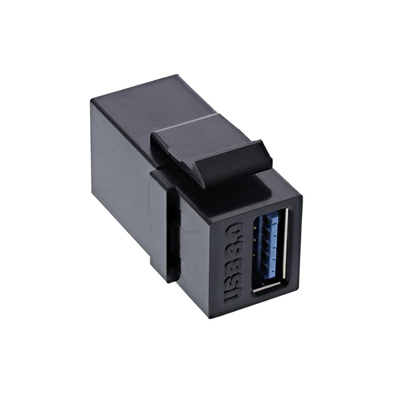InLine 76202L USB 3.0 Keystone Snap-in Insert, USB-A Female/Female, Black