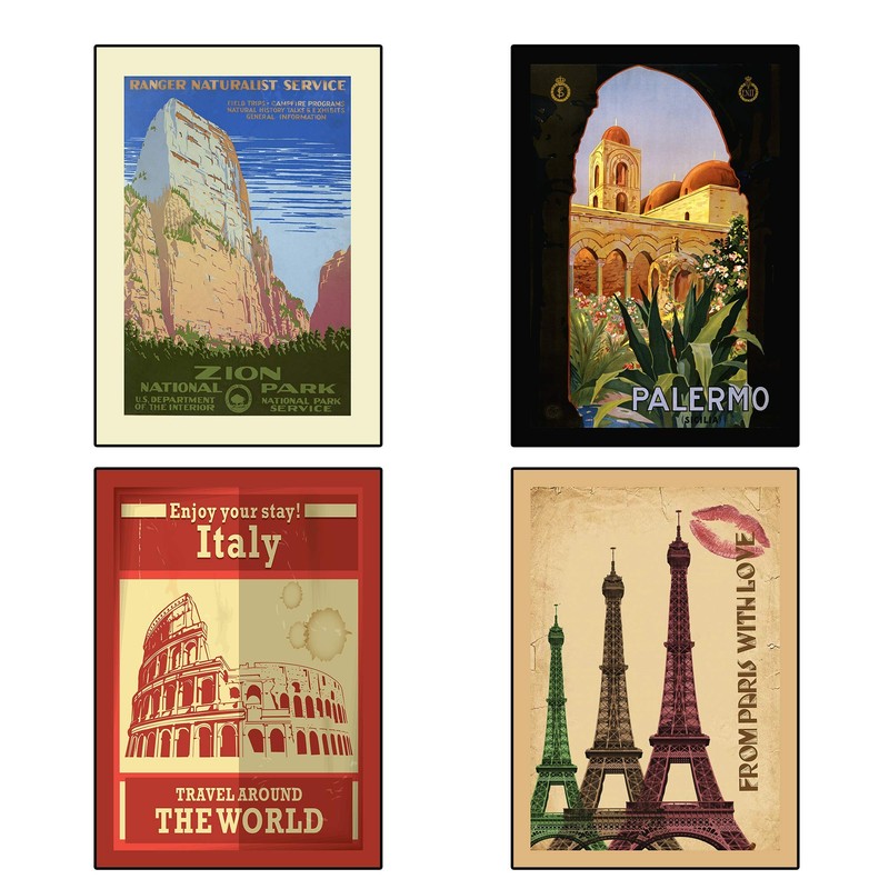 20 Posters! Vintage Travel Poster Set (Set A and Set
