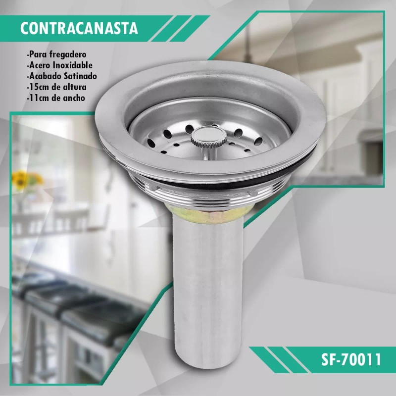 Prez Contracanasta Fregadero Lavabo Acero Inoxidable Satinado