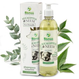 BIOMAA Shampoo para Perros con Extractos de Neem y Eucalipto, Shampoo Natural para Piel Sensible y Malos Olores, Frmula Herbal Sin Parabenos, Cuidado 