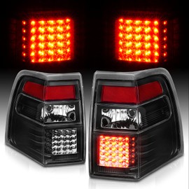 AmeriLite Black LED Replacement Brake Tail Lights Set For 2007-2017 Ford Expedition - Passenger and Driver Side