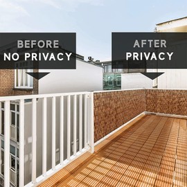 Bcofo Bcofo Natural Reed Screen Curtain, Bamboo Fencing, 3.3 ft H x 16.4 ft L Privacy Fence, Rustic Elegant Brown