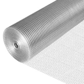 HUNKA Hardware Cloth 36'' x 50' 1/4 inch Square Openings - 23 Gauge Hot-Dip Galvanized Wire Mesh, Welded Cage Wire Rolls Great for Animal Enclosure Chicken Coop Flower Beds Rabbits Wire Fencing