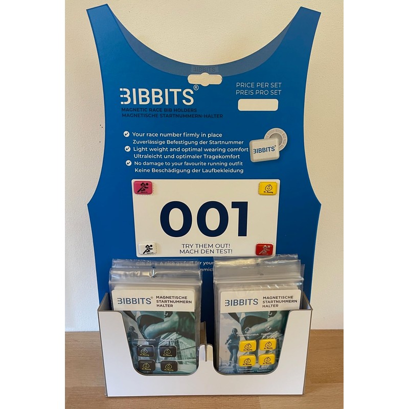 It's Running BibBits Magnetic Race Number Holder Runner Silver