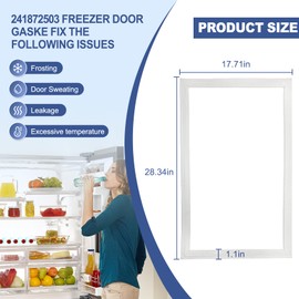 Upgrade 241872503 Refrigerator Door Gasket,Fresh Food Door Gasket Refrigerator Replacement, Compatible with Kenmore,Crosley, Door Gasket Freezer, Replaces 240370905, 240514605, 240542103