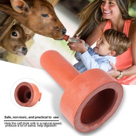 FLEXMAN Pack of 5 Calf Teats, Pragmatic Dummy Made of Soft Rubber for Calves, Soft Gel Dummy for Baby Bottles, Length 4.2 Inches, Diameter 2.4 Inches