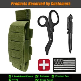 TQ Pouch Holder Tactical Tourniquet Pouch Holder, Molle Attachment Tourniquet & Trauma Medical Shear Duty Belt Holster