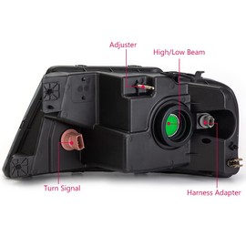 PIT66 Headlights Assembly, Compatible with 2004-2008 Ford F150/06-08 Lincoln Mark LT, (NOT FIT 04 F150 Heritage/Flareside Beds Models) Smoky lens Black Housing Clear Reflector