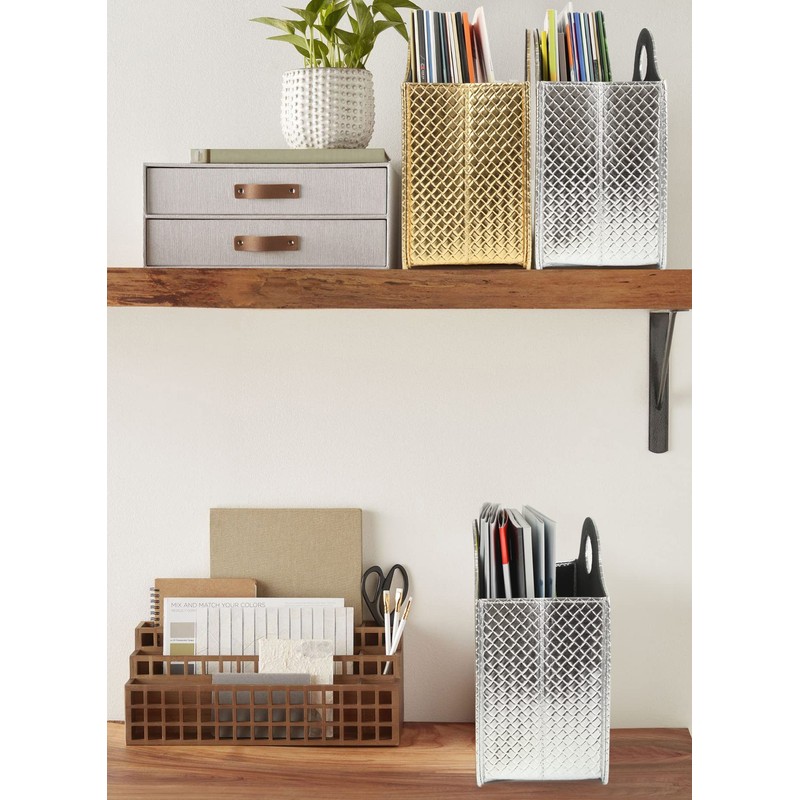 HofferRuffer Magazine Basket Holder, Foldable Magazine Rack, Document File Holder