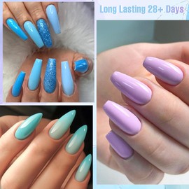 Four Lily Blue Purple Gel Nail Polish Set 8 Colors Nude Gel Polish Kit All Season Soak Off UV/LED Nail Polish Manicure Art Salon DIY at Home 12Pcs