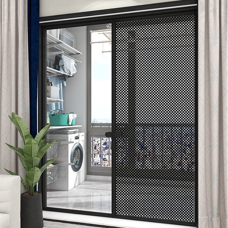 Moyishi One-Way Perforated Black Vinyl Privacy Window Film Electrostatic Adhesive