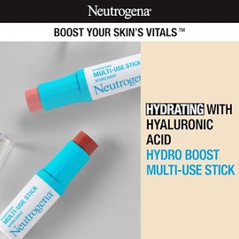 Neutrogena Hydro Boost - Barra de maquillaje hidratante multiusos con ácido hialurónico, suave bálsamo de maquillaje de color multiusos para iluminar labios, mejillas y ojos, no comedogénico, rosa suave, 0.26 onzas
