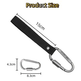 6 Pcs Carabiner Clips, Climbing Carabiner Clip With Webbing, Aluminum Alloy D-Ring Locking Caribeana Clips For Camping, Outdoors, Travelling, Hiking, Pet Leashes, Fishing, Backpacking