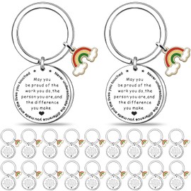 20PCS Teacher Gifts for Women Men, Keyring Thank You Teacher Gifts Teacher Keychain Appreciation Gifts, Gifts for Teacher Christmas Leaving Gifts Presents Nursery Teacher Thank You Gifts