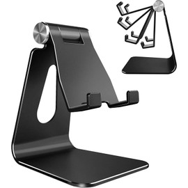 OMOTON Adjustable Cell Phone Stand, OMOTON C2 Aluminum Desktop Phone Holder Dock