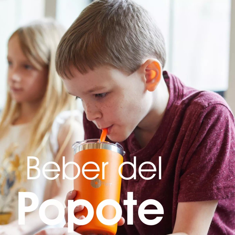 Popyum 2 Vasos Térmicos Infantil Tapa Y Popote 13oz Antifuga