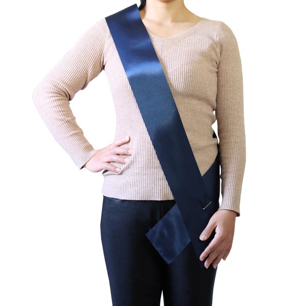 FENDOLE 24 Pack Navy Blue Blank Sash,Plain Satin Sashes,Sashes for