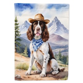 Caroline's Treasures DAC5898GF English Springer Spaniel Cowboy Welcome Garden Flag Mailbox Flag Decorative Yard Flag Banner Outside Patio Artwork Yard Flower Beds, Garden Size, Multicolor