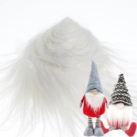 Plush Faux Fur Fabric Precut Strips, 2×60Inch White Fur Fluffy Fabric, Fuzzy Craft Furs for Gnomes Beard Santa Claus Hair Dwarf Cosplay Costume Christmas Decoration(White)