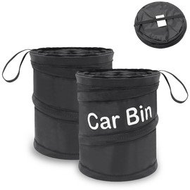 ZEPIQOR Pack of 2 car rubbish bins, car rubbish bin, car bin with lid, portable, foldable, for car, rubbish bin, waste paper basket, hanging storage box for travel
