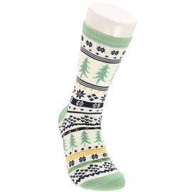 Lazy One Men and Women's Novelty Crew Socks, Funny Crew Socks For Men and Women, Christmas Socks (Tree Fair Isle)