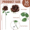 36 Pcs Chocolate Artificial Roses with Long Stems