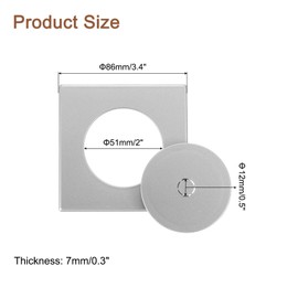 uxcell 2pcs Pipe Wall Covers 51mm/2" ID Square Self-Adhesive Wall Hole Cover Plate with Removable Snap-In Round Hole Cover for Wall Wire Hole Air-Conditioning Dust Pipe Faucet, Silver