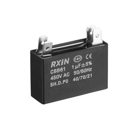 uxcell Ceiling Fan Capacitor CBB61 1uF 450V AC Double Insert Metalized Polypropylene Film Capacitors 36.5x11x24.5mm for Water Pump Motor Generator