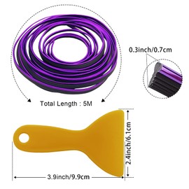Car Interior Trim Strips,Universal 9.8 ft Car Electroplating Decoration Styling Door Dashboard, Flexible Interior Trim Accessories with Installing Tool(Purple)