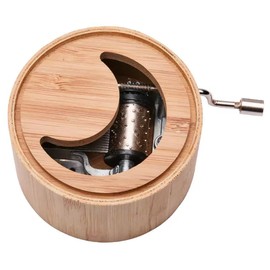 Musical Box Bamboo with the Evening Song: The Moon is Risen - music box framed by Kurbelwerk green-line, Good Night Edition