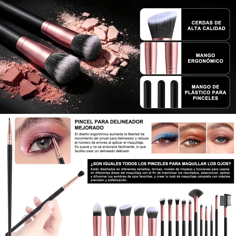 47 Brochas Maquillaje Profesional Y Herramientas Cosméticas