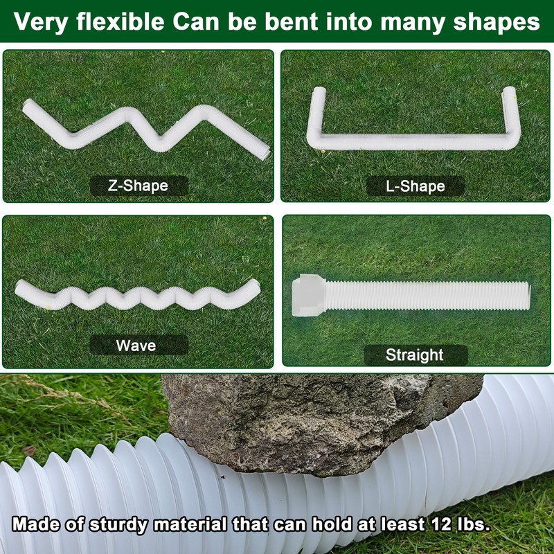 Binazon 1 Pack White-Rain Gutter Downspout Extensions, Gutter Extender for