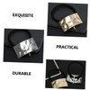 WOONEKY 4pcs Metal Hair Tie Ropes Elastic Hair Cuffs Wrap