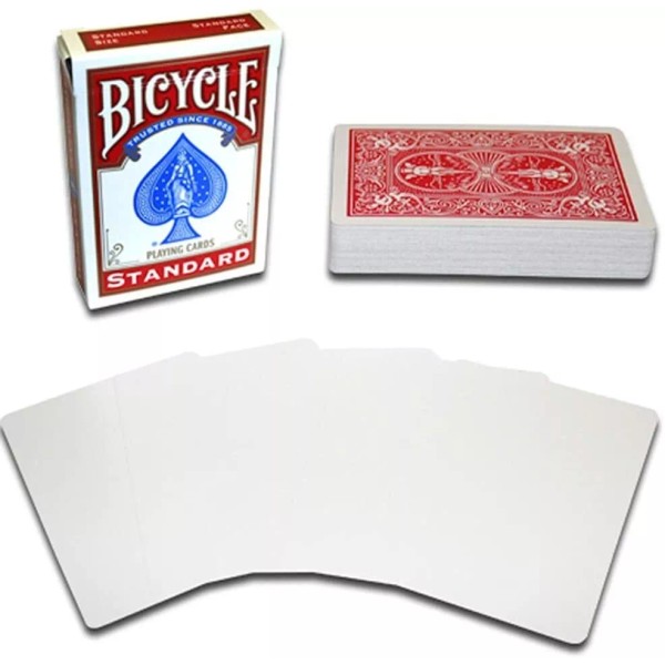 Bicycle RED Back BLANK Face Magic Playing Cards by Bicycle