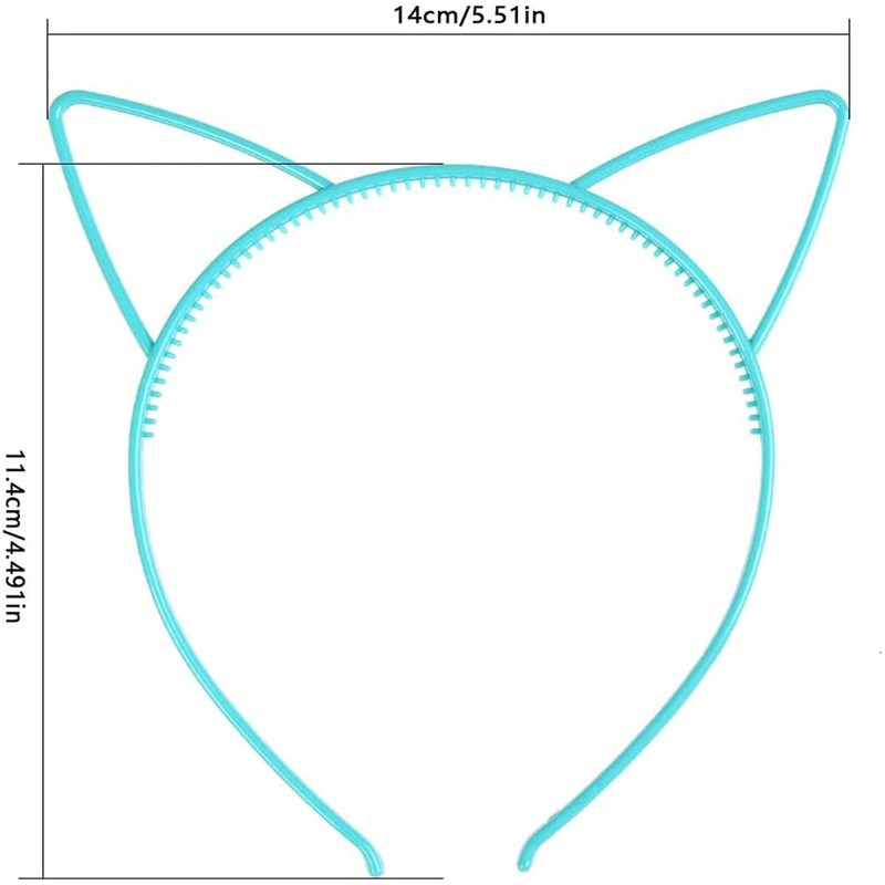 Cat Ear Headband, Headband with Cat Ears 10 Colours Plastic