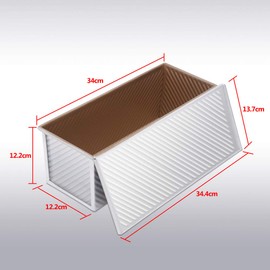 CANDeal Grand Size Loaf Pan, Bread Toast Baking Tins with Cover, Pullman Bread Mould, Non-Stick, For Baking 1000 gram Dough, Commercial Use