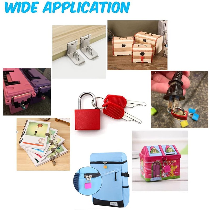 MEISO 3 Pcs Mini Security Padlock with Key, Suitcase Locks