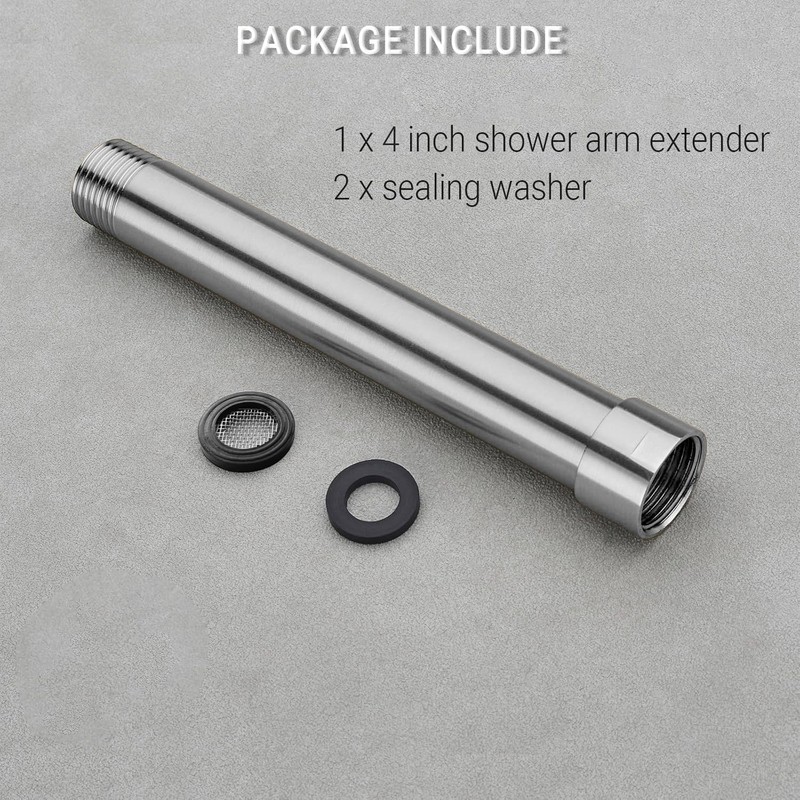 Shower Arm Extender 4 Inch Rainfall Shower Head Extension Arm,