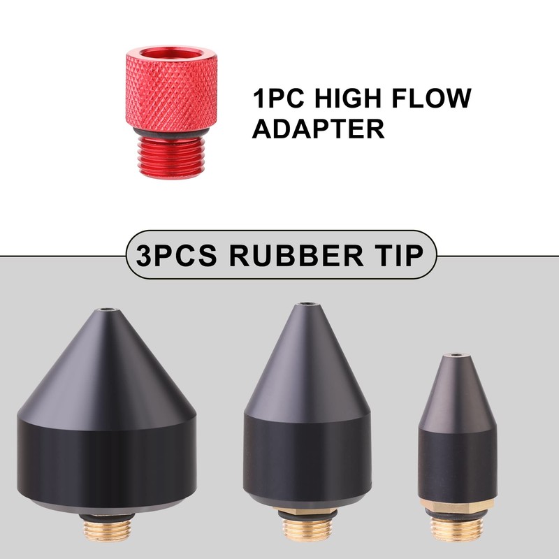 Hromee 1/8-Inch Rubber Tip Set for Air Blow Gun, 4